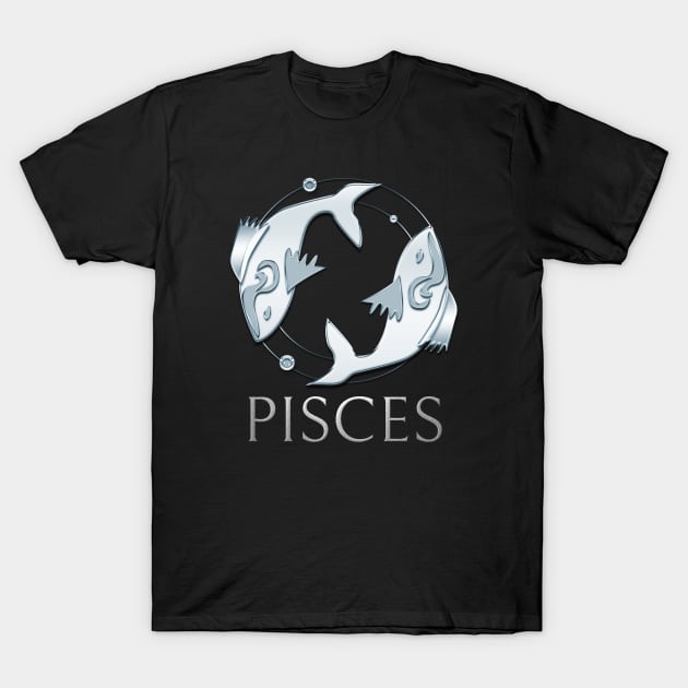 Pisces Zodiac Sign T-Shirt by Author Gemma James